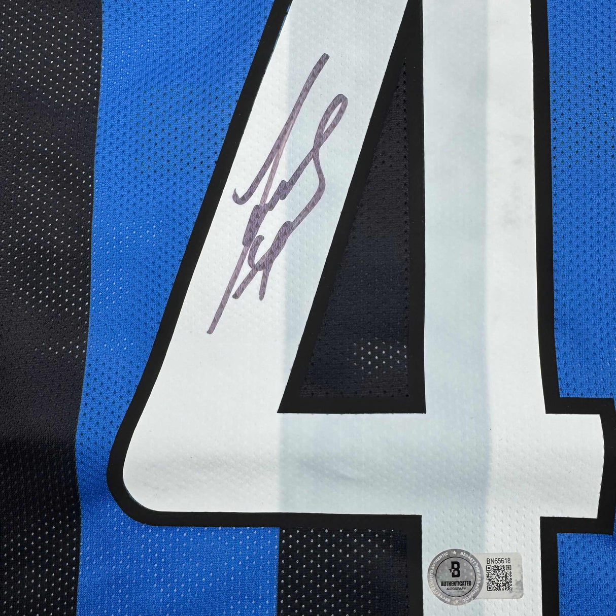 Camiseta de fútbol autografiada/firmada de Javier Zanetti del Inter de Milán Beckett BAS COA
