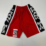 Autographed/Signed Frank Mir Red UFC MMA Trunks/Shorts JSA COA Auto