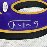 Camiseta de fútbol blanca de Baltimore autografiada/firmada por Justin Tucker (JSA COA)