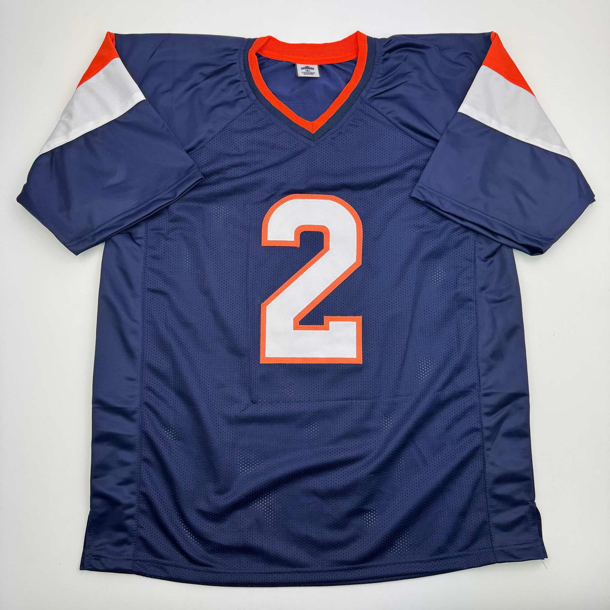 Camiseta de fútbol americano azul de Denver autografiada/firmada por Patrick Surtain II JSA COA #2