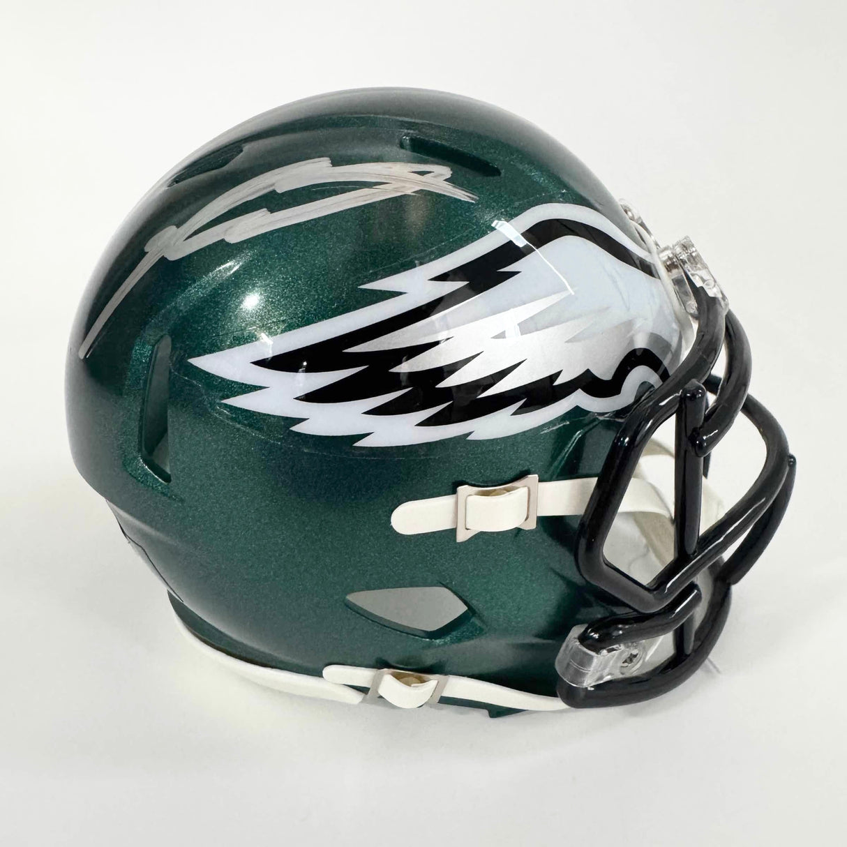 Casco de fútbol americano mini verde autografiado/firmado por Jalen Carter Philadelphia Eagles Beckett BAS COA