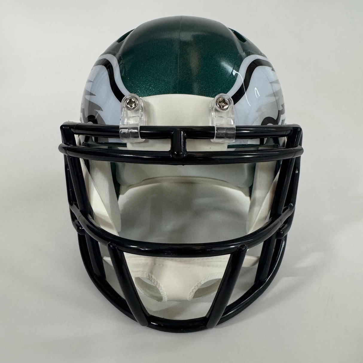 Casco de fútbol americano mini verde autografiado/firmado por Jalen Carter Philadelphia Eagles Beckett BAS COA