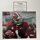 Foto de fútbol americano universitario autografiada/firmada por Jahmyr Gibbs, Alabama Crimson Tide, 8x10, Fanatics COA