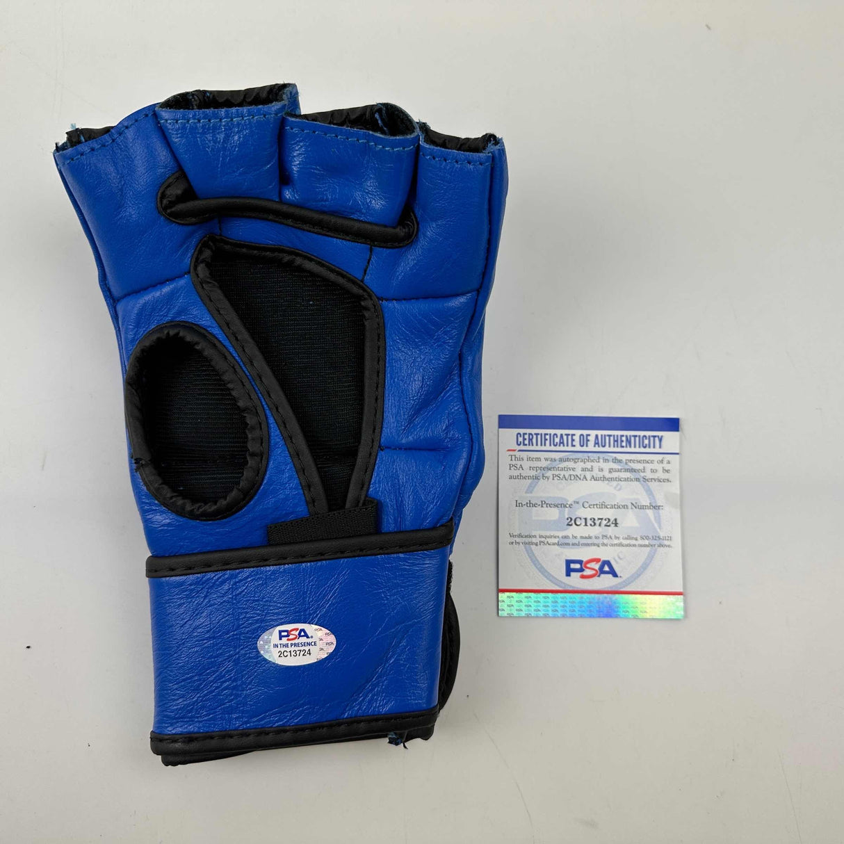 Guante azul de Khamzat Borz Chimaev, UFC MMA Ultimate Fighting, autografiado/firmado, PSA/Certificado de ADN