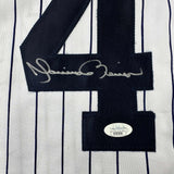 Camiseta de béisbol a rayas de Nueva York autografiada/firmada por Mariano Rivera JSA COA/LOA
