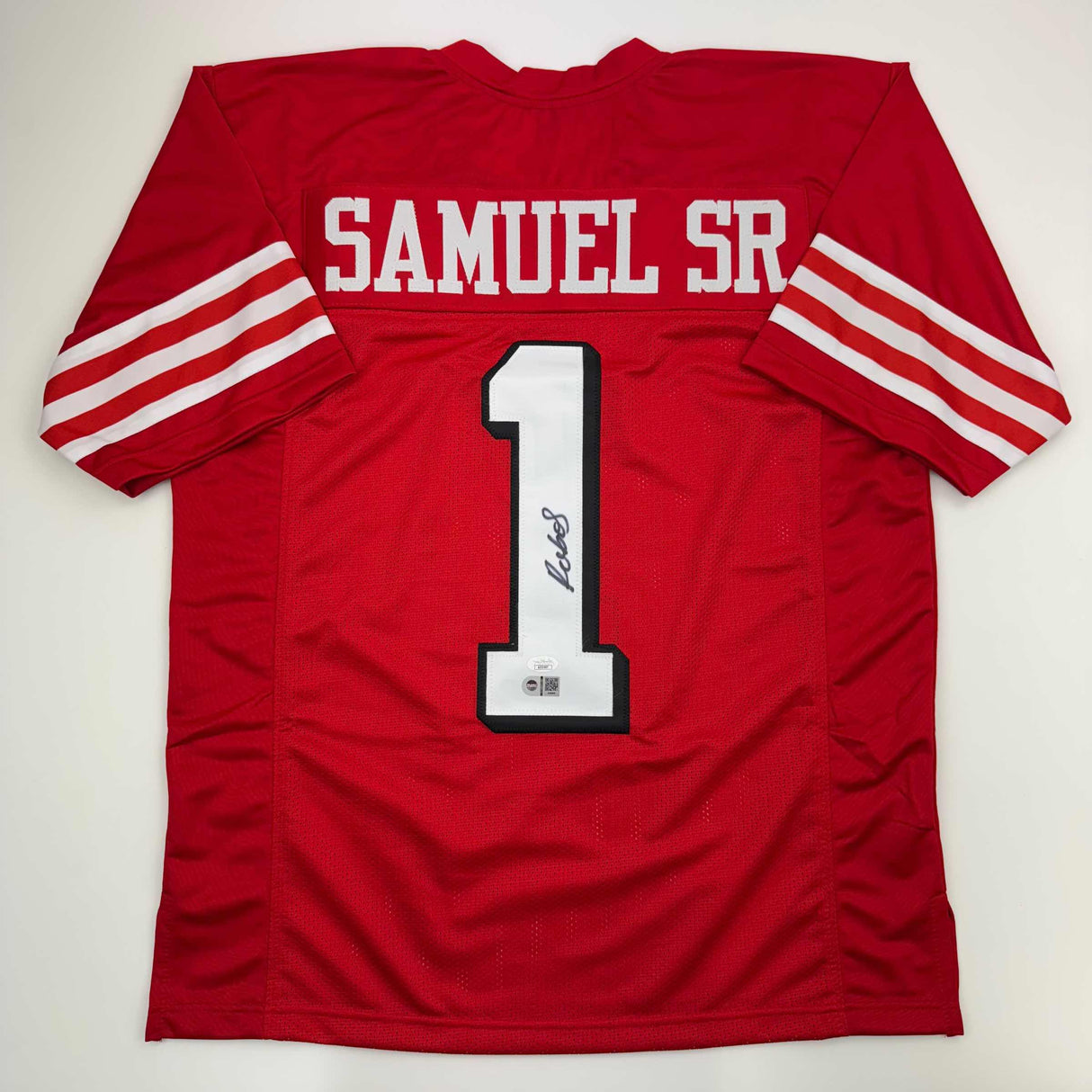 Camiseta de fútbol alternativa roja de San Francisco autografiada/firmada por Deebo Samuel JSA COA