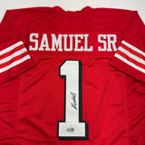 Camiseta de fútbol alternativa roja de San Francisco autografiada/firmada por Deebo Samuel JSA COA