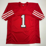 Camiseta de fútbol alternativa roja de San Francisco autografiada/firmada por Deebo Samuel JSA COA
