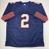 Camiseta de fútbol retro azul de Chicago autografiada/firmada por DJ DJ Moore Beckett JSA COA