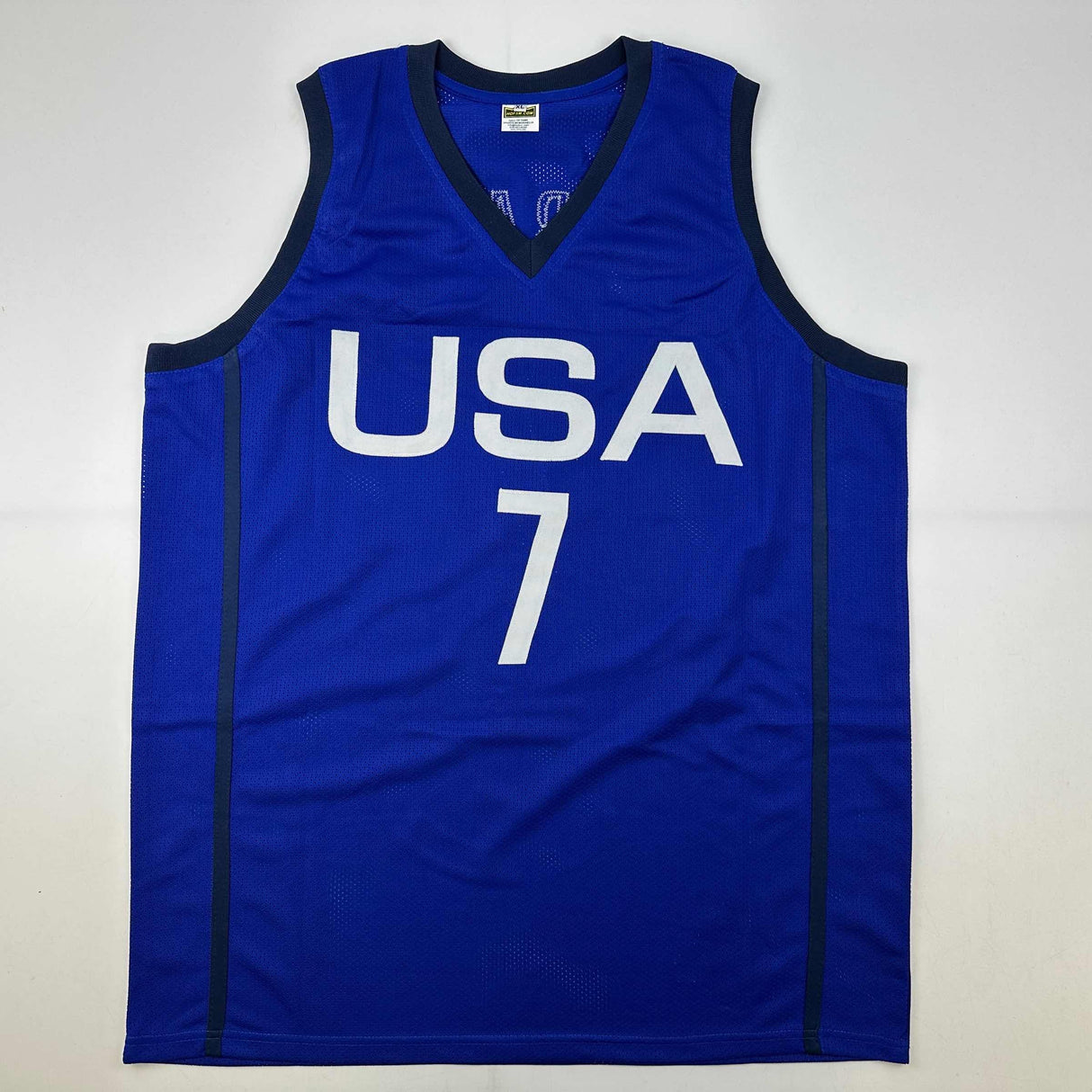Autographed/Signed Kevin Durant United States USA Olympics Blue Basketball Jersey Beckett BAS COA