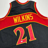 Autographed/Signed Dominique Wilkins Atlanta Black Basketball Jersey JSA COA