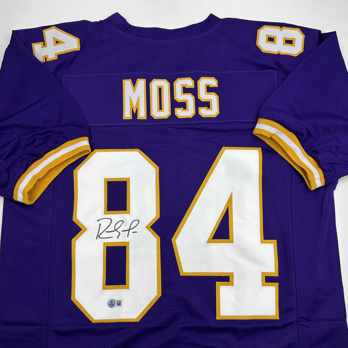Camiseta de fútbol morado de Minnesota de Randy Moss autografiada y firmada por Beckett BAS COA