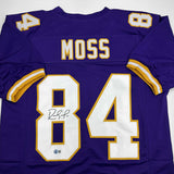 Camiseta de fútbol morado de Minnesota de Randy Moss autografiada y firmada por Beckett BAS COA