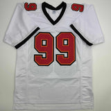 Camiseta de fútbol americano blanca de Tampa Bay autografiada/firmada por Warren Sapp, HOF 13, Beckett BAS COA