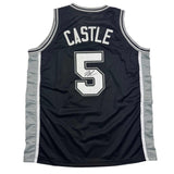 Camiseta de baloncesto negra de San Antonio, autografiada y firmada por Stephon Castle (JSA COA)