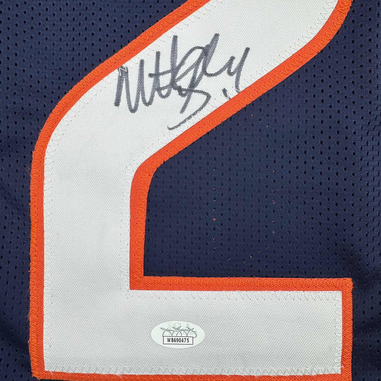 Camiseta de fútbol azul de Chicago autografiada/firmada de Matt Suhey JSA COA