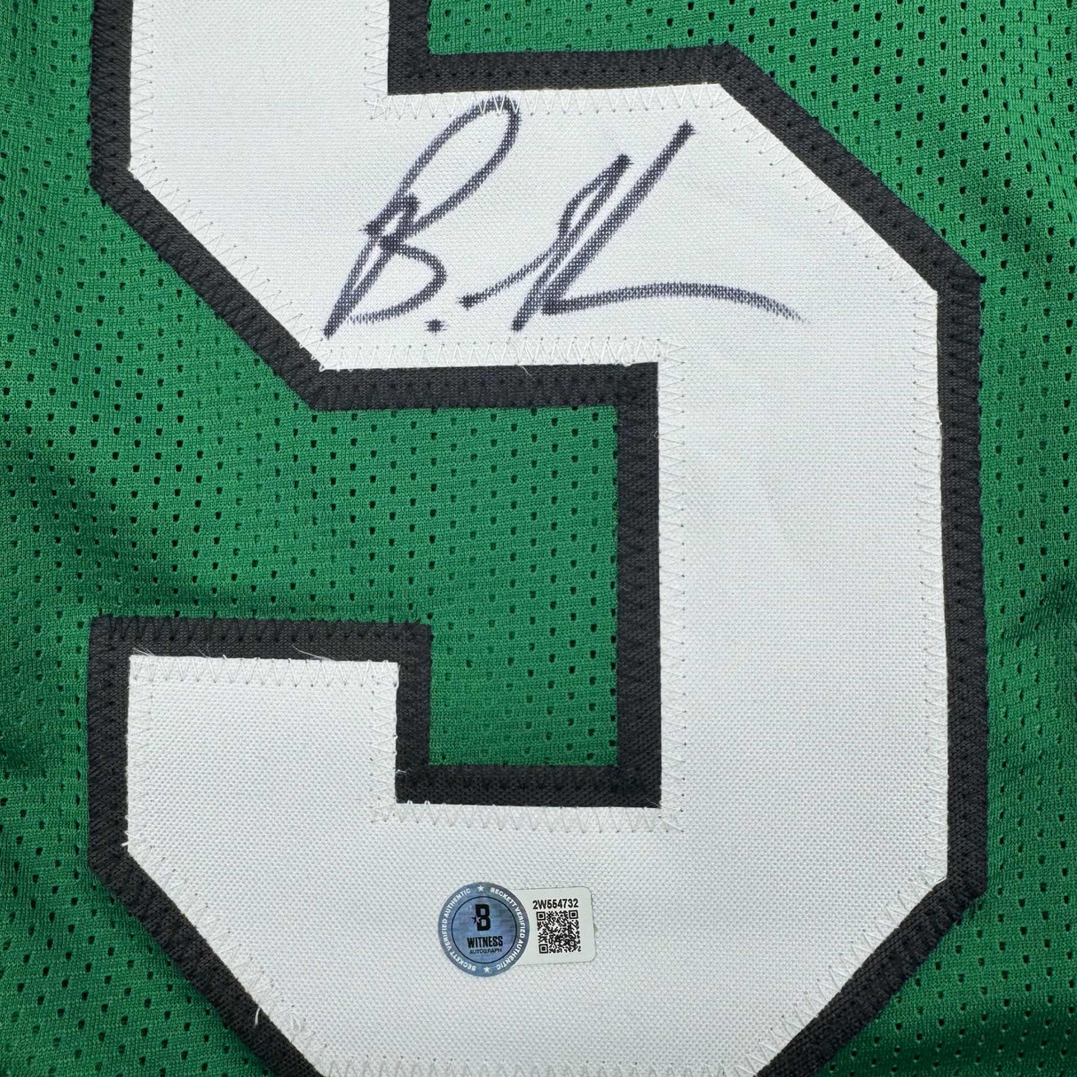 Camiseta de fútbol americano autografiada/firmada por Brandon Graham Philadelphia Kelly Green JSA COA