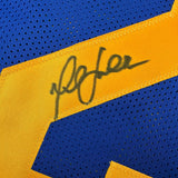 Autographed/Signed Marshall Faulk St. Louis Blue Football Jersey Beckett BAS COA