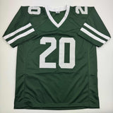 Camiseta de fútbol verde de Nueva York autografiada/firmada por Breece Hall (JSA COA)