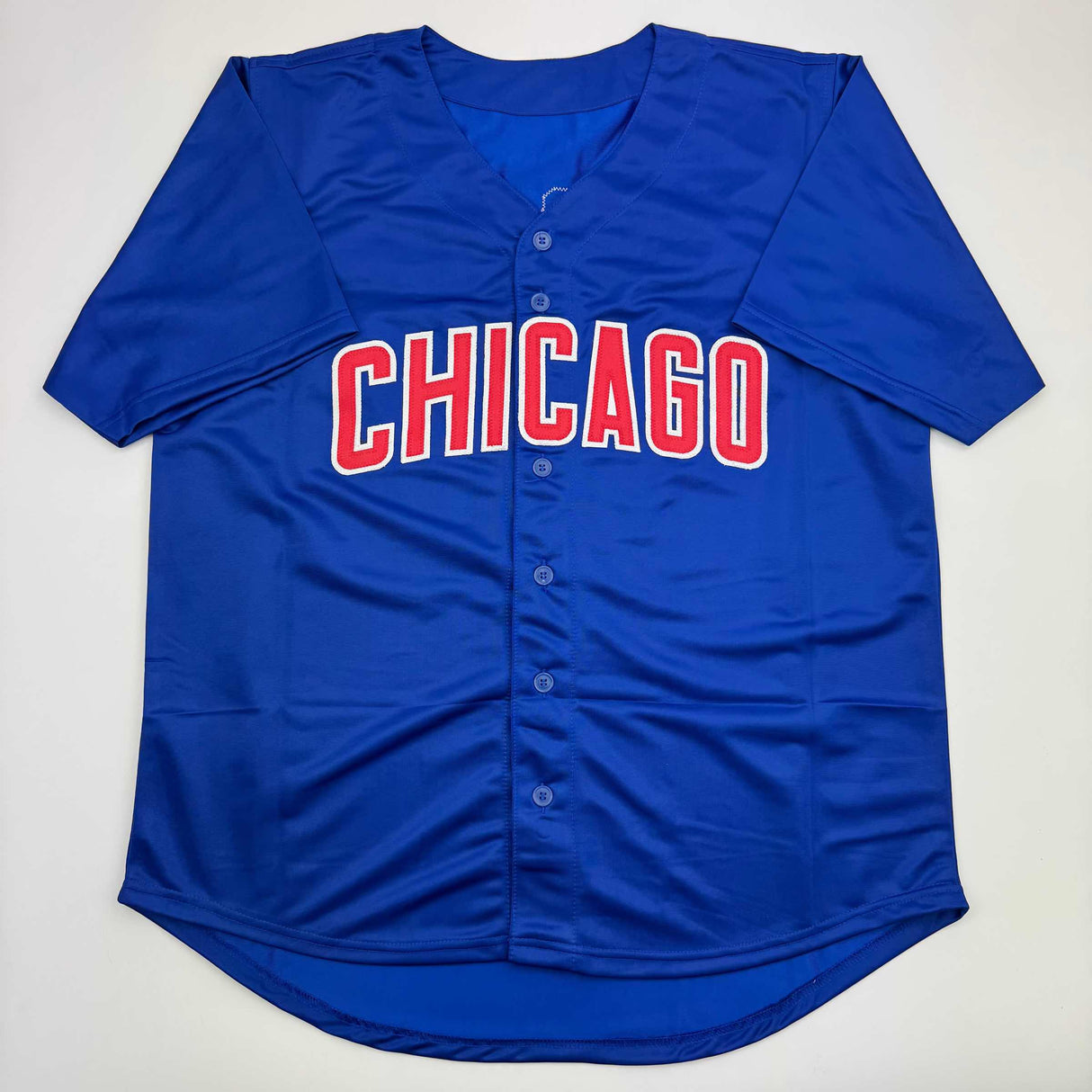Camiseta de béisbol azul de Chicago, autografiada y firmada por Thomas Ian Nicholas, Novato del Año, Beckett BAS COA