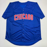 Camiseta de béisbol azul de Chicago, autografiada y firmada por Thomas Ian Nicholas, Novato del Año, Beckett BAS COA