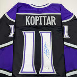 Camiseta de hockey negra autografiada/firmada de Anze Kopitar Los Angeles LA Beckett BAS COA #2