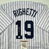 Autographed/Signed Dave Righetti New York Pinstripe Baseball Jersey JSA COA
