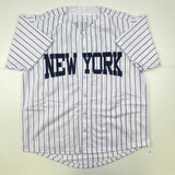 Autographed/Signed Dave Righetti New York Pinstripe Baseball Jersey JSA COA