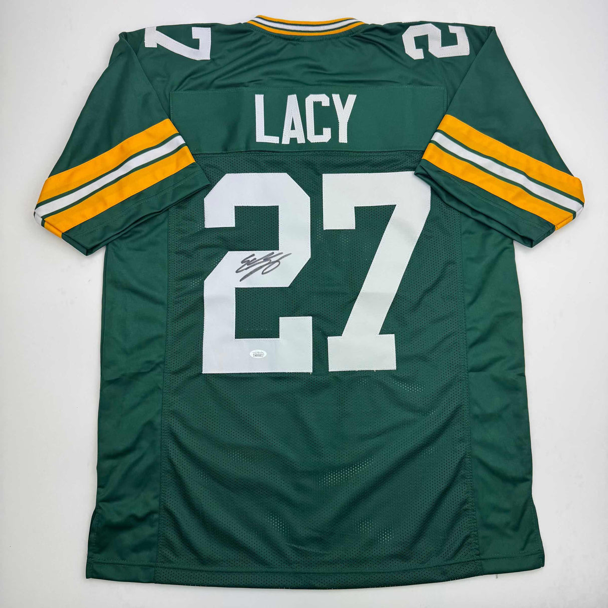 Camiseta de fútbol verde de Green Bay autografiada/firmada por Eddie Lacy JSA COA