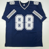 Autographed/Signed CeeDee Lamb Dallas Blue Football Jersey JSA COA