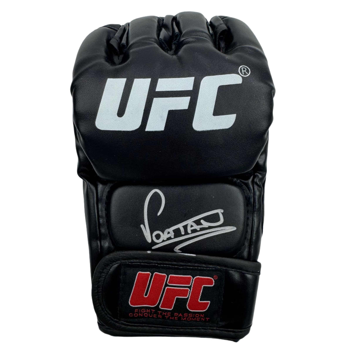 Guante de combate negro de MMA de UFC autografiado/firmado por Alex "Poatan" Pereira Beckett BAS COA