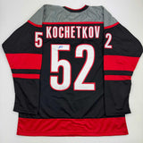 Camiseta de hockey negra Carolina de Pyotr Kochetkov autografiada/firmada JSA COA