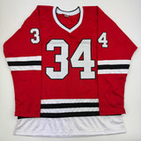 Camiseta de hockey roja de Chicago autografiada/firmada por Petr Mrazek Beckett BAS COA