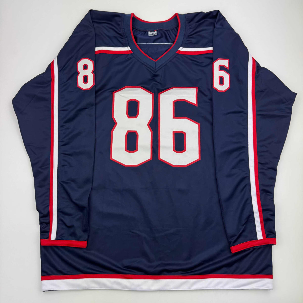Camiseta de hockey azul Columbus de Kirill Marchenko autografiada/firmada JSA COA