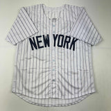 Camiseta de béisbol a rayas de Nueva York autografiada/firmada por Willie Randolph Beckett BAS COA