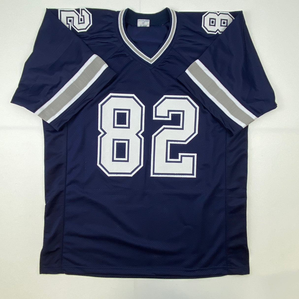 Camiseta de fútbol azul oscuro autografiada/firmada de Jason Witten Dallas Beckett BAS COA