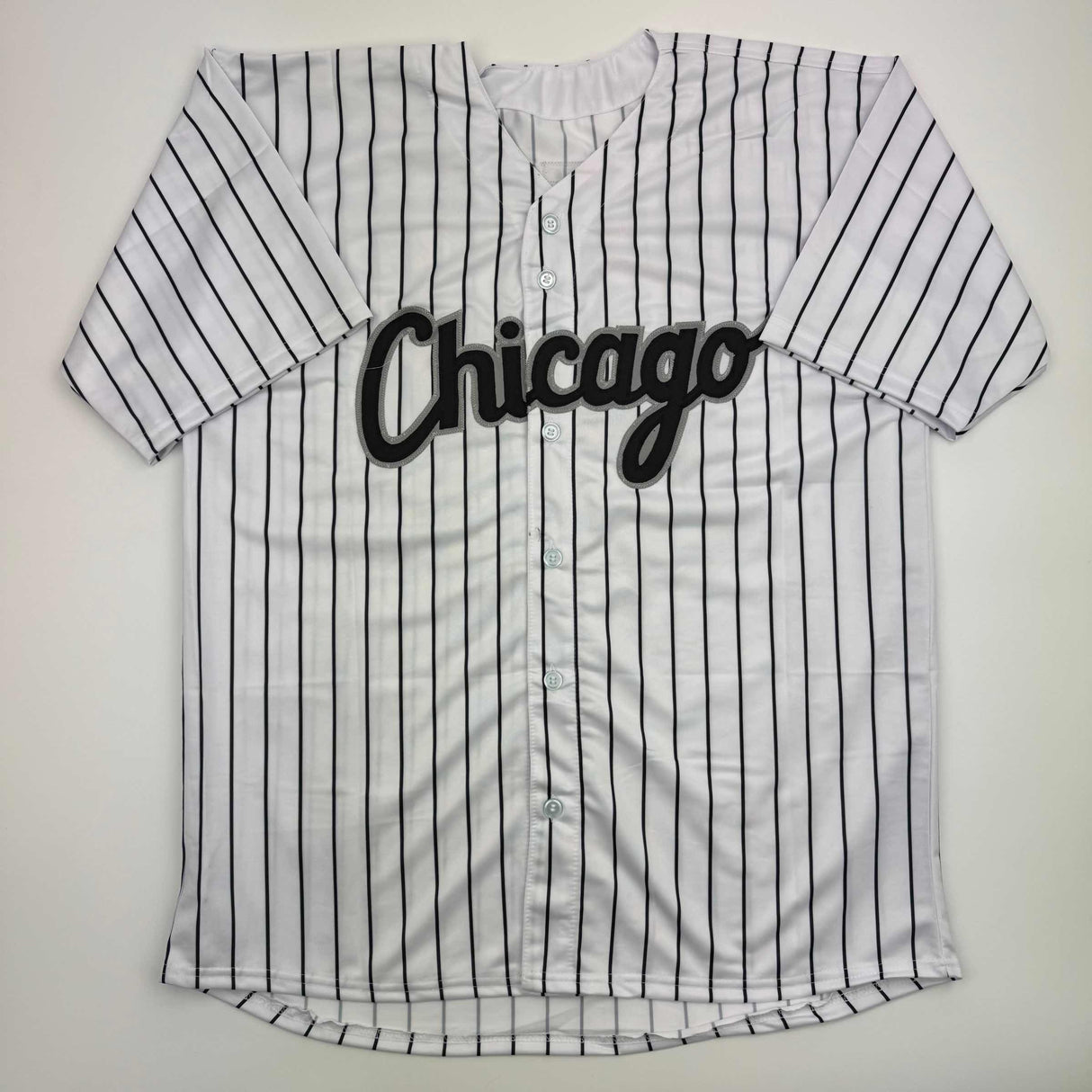 Camiseta de béisbol a rayas de Chicago de Robin Ventura autografiada/firmada Beckett BAS COA