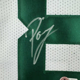 Camiseta de baloncesto blanca de Boston, enmarcada, autografiada y firmada por Kristaps Porzingis, 35 x 39, JSA COA