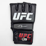 Guante de combate negro de MMA de UFC autografiado/firmado por Tom Aspinall Beckett BAS COA