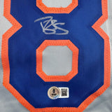 Camiseta de béisbol gris de Nueva York autografiada/firmada de Darryl Strawberry. PSA/Certificado de ADN.