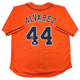 Camiseta de béisbol naranja de Houston autografiada/firmada por Yordan Alvarez (JSA COA)
