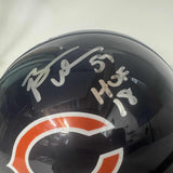 Casco de fútbol americano autografiado/firmado por Brian Urlacher HOF 18 Chicago Bears, réplica de tamaño completo FS F/S Beckett BAS COA