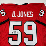 Camiseta de fútbol americano universitario autografiada/firmada de Broderick Jones, Georgia Red, JSA COA
