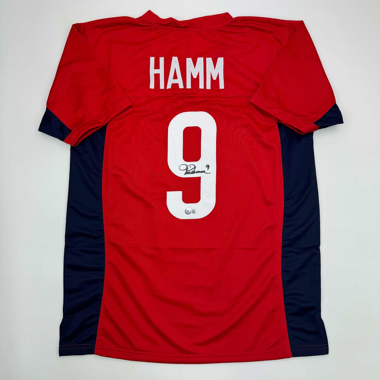 Camiseta roja de la selección de fútbol de Estados Unidos de Mia Hamm autografiada/firmada por Beckett BAS COA para la Copa del Mundo