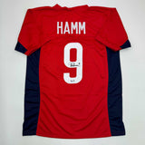 Camiseta roja de la selección de fútbol de Estados Unidos de Mia Hamm autografiada/firmada por Beckett BAS COA para la Copa del Mundo
