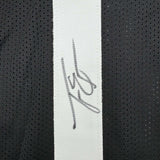 Framed Autographed/Signed Travis Etienne Jr. 35x39 Jacksonville Black Football Jersey Beckett BAS COA