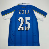 Autographed/Signed Gianfranco Zola Chelsea FC Blue Soccer Futbol Jersey Beckett BAS COA