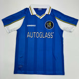 Autographed/Signed Gianfranco Zola Chelsea FC Blue Soccer Futbol Jersey Beckett BAS COA