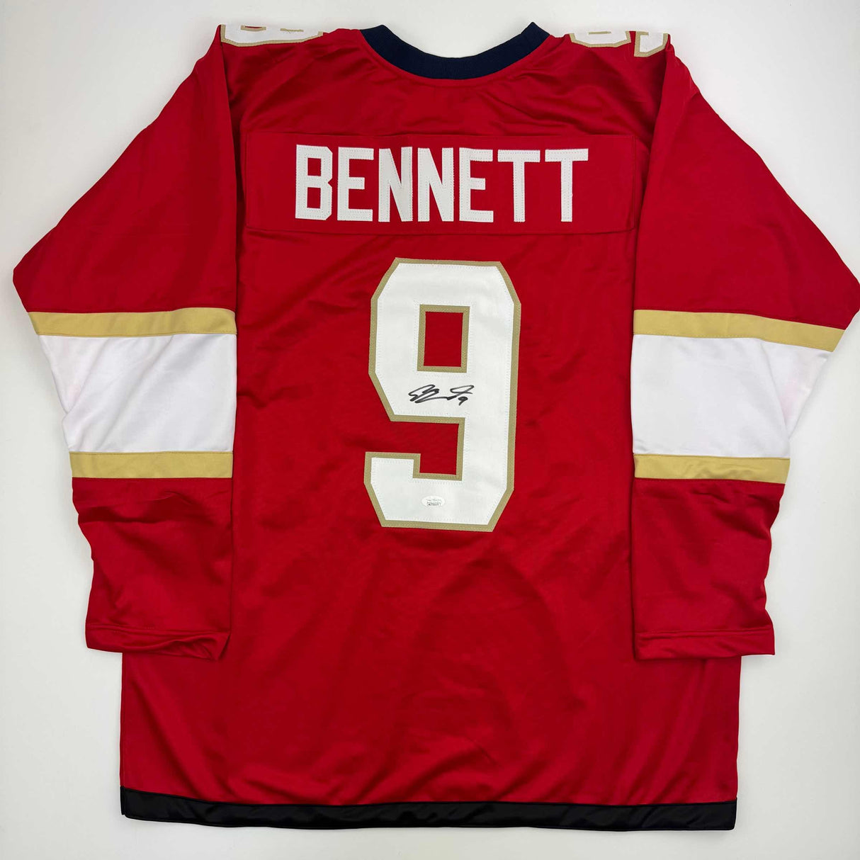 Camiseta de hockey roja de Florida de Sam Bennett autografiada/firmada JSA COA