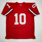 Autographed/Signed Fran Tarkenton Georgia Red College Football Jersey Beckett BAS COA